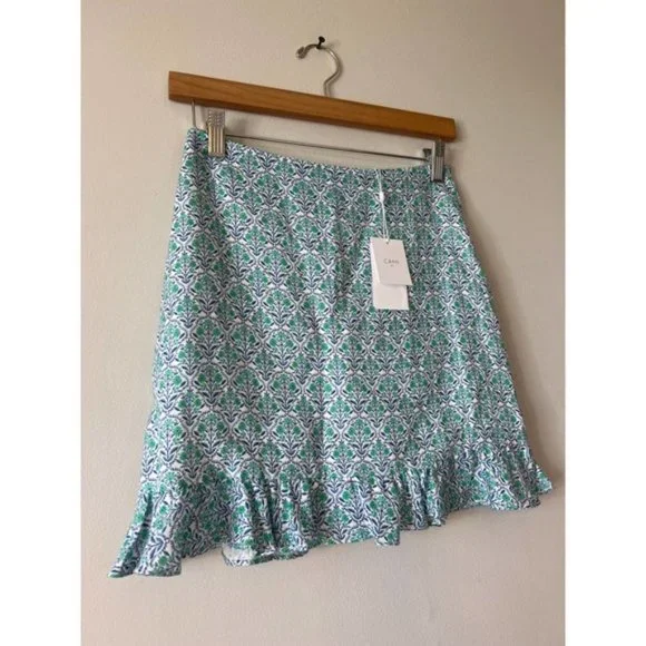 Cami NYC Bia Floral Mini Skirt Women's Turquoise Wallpaper Size: 0 NWT - Picture 4 of 10